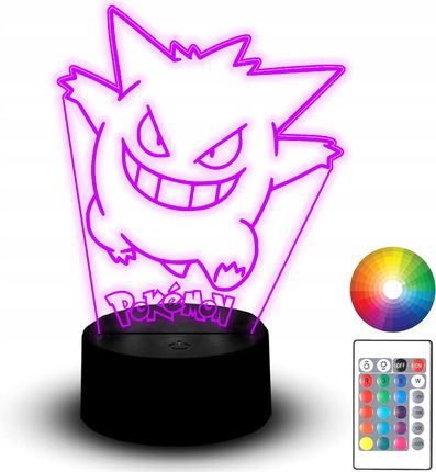 Lampka Nocna Led Statuetka Rgb 3D Graver Gengar Bajka Pokemon Go Maskotka