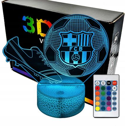 Lampka Nocna Fc Barcelona Piłka Nożna Z Butem 3D Lamp Led