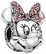 Disney charms Myszka Minnie z różową kokardą S925 - zdjęcie 1