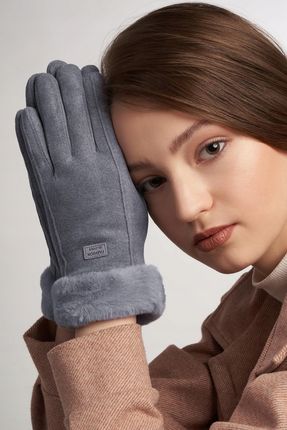 Ciepłe rękawiczki dotykowe z futerkiem Technologia iTouch