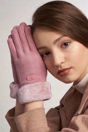 Ciepłe rękawiczki dotykowe z futerkiem Technologia iTouch