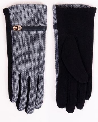 Rękawiczki damskie czarne z paskiem i klamerką