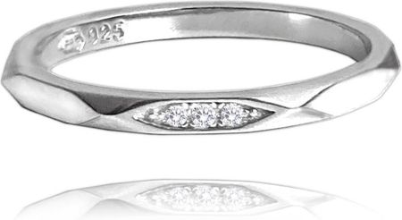 Minet MINET+ Minimalistyczny srebrny pierścien ślubny z cyrkoniami rozmiar 21