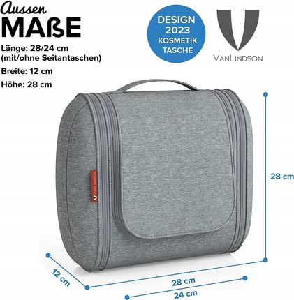 Vanlindson Kosmetyczka XXL Szara Rozbudowana Hak Lusterko Opinie