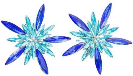 Kokonet Kolczyki niebieskie gwiazdy kwiaty duże