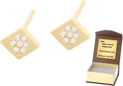 Intergold Złote kolczyki z cyrkoniami Próby 585 gr. 0.86