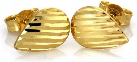 Lovrin Nowoczesne kolczyki złote na sztyfcie diamentowane łza złoto 585