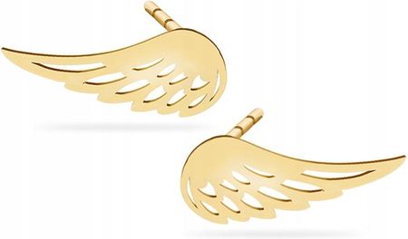 Złote Kolczyki Skrzydła Anioła Wings 333 8KT
