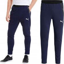 Zdjęcie Puma Męskie Spodnie Dresowe Treningowe Bawełniane Dresy Bawełna Granat XL - Olszyna