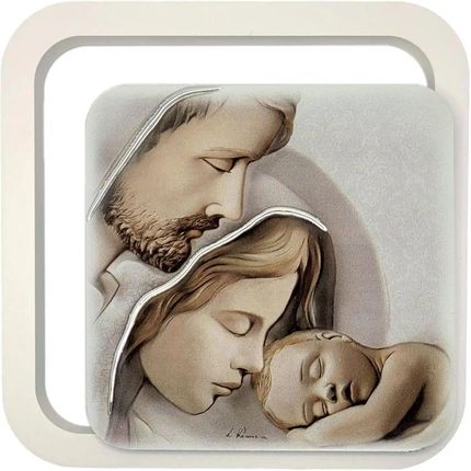 Estego Obraz Świętej Rodziny malowany na drewnie | Rozmiar: 11x11 cm | SKU: ES0620730