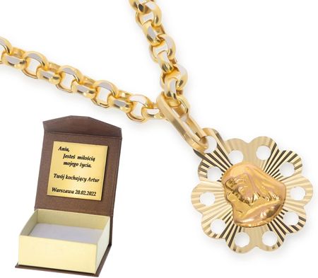 Intergold Złoty medalik z wizerunkiem Matka Boska Próby 585 gr. 0.6