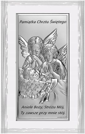 Obrazek Srebrny Pamiątka Chrztu Świętego Aniołek