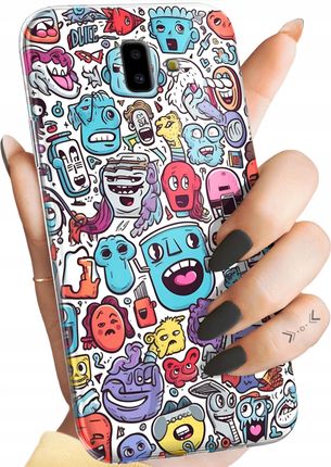Hello Case Etui Do Samsung Galaxy J6 Plus Doodle Zwierzęta Potwory Rysunki