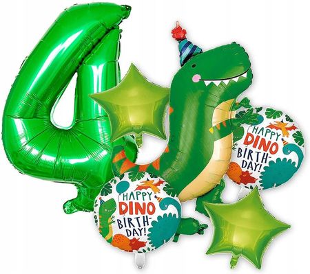 Balon Foliowy Cyfra 4 Cztery Lata Dinozaur Czwarte Urodziny Balony Hel Dino 1638942033