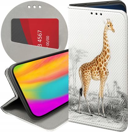 Hello Case Etui Z Klapką Do Xiaomi Redmi 4X Żyrafa Śmieszne Sawanna Futerał