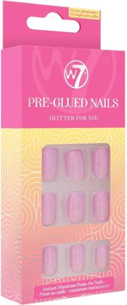 W7 Pre-Glued Nails Samoprzylepne Paznokcie Glitter For You 24 Szt./1 Opak.