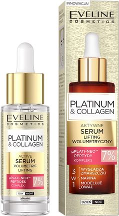 Eveline Cosmetics Platinum&Collagen Zaawansowane Serum Do Twarzy Lifting Wolumeryczny 30ml