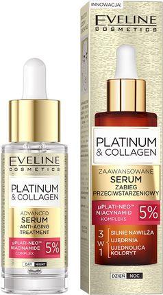 Eveline Cosmetics Platinum&Collagen Zaawansowane Serum Do Twarzy Zabieg Przeciwstarzeniowy 30ml