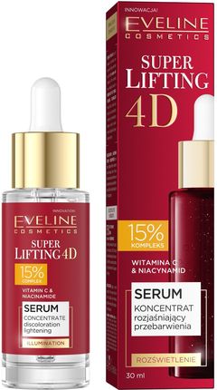 Eveline Cosmetics Super Lifting 4D Serum-Koncentrat Rozjaśniający Przebarwienia Do Twarzy 30ml