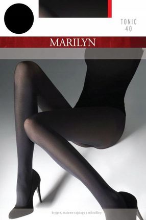 Rajstopy Kryjące Matowe Elastyczne Gładkie Marilyn Tonic 40 Den Czarne 5-XL