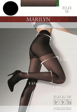Rajstopy Przeciwżylakowe Relaksujące Marilyn Relax 50 Den Czarne 4-L