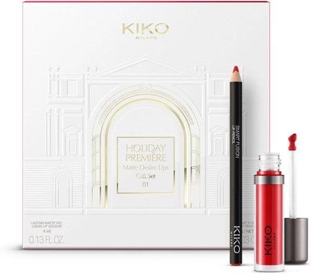 Kiko Milano Holiday Première Matte Desire Lips Gift Set Zestaw Do Makijażu Ust 03 Sumptuous Red