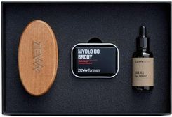 Zew For Men Prosty Drwal Zestaw Olejek Do Brody 30ml + Mydło Do Brody 85ml + Mydelniczka + Szczotka Do Brody