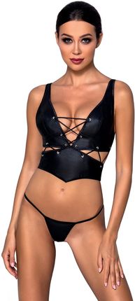 Nocna komplet biustonosz + stringi Passion Francesca bikini black - black