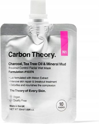 Carbon Theory Charcoal Tea Tree Oil & Mineral Mud Intensywna Maska Regenerująca Do Skóry Z Problemami 50ml
