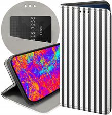 Hello Case Etui Z Klapką Do Iphone 14 Plus Paski Linie Fale Futerał Pokrowiec