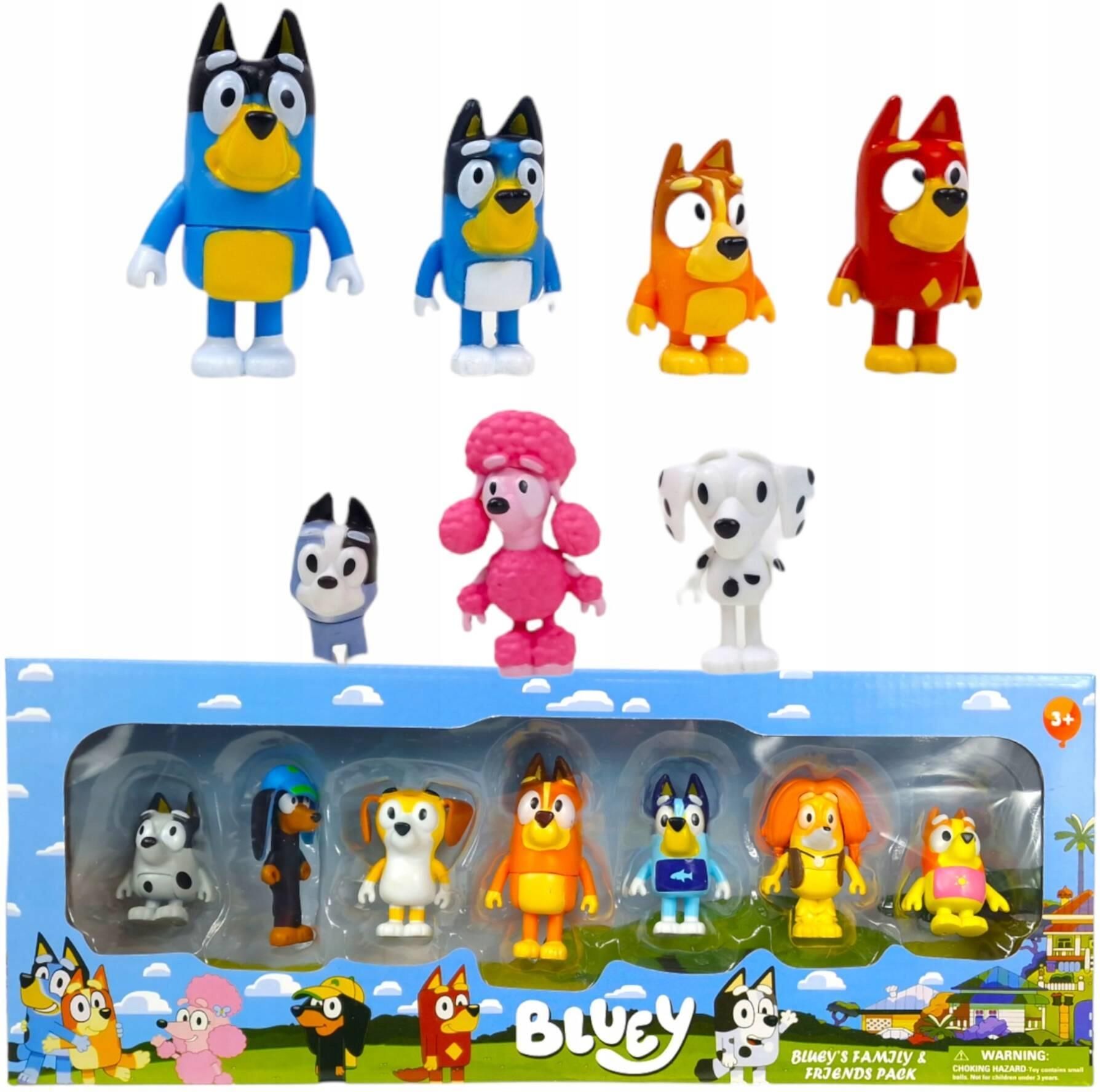 Toys Bluey Zestaw 7 Figurek Rodzinka Figurki Bingo Chili Bandit Mama ...