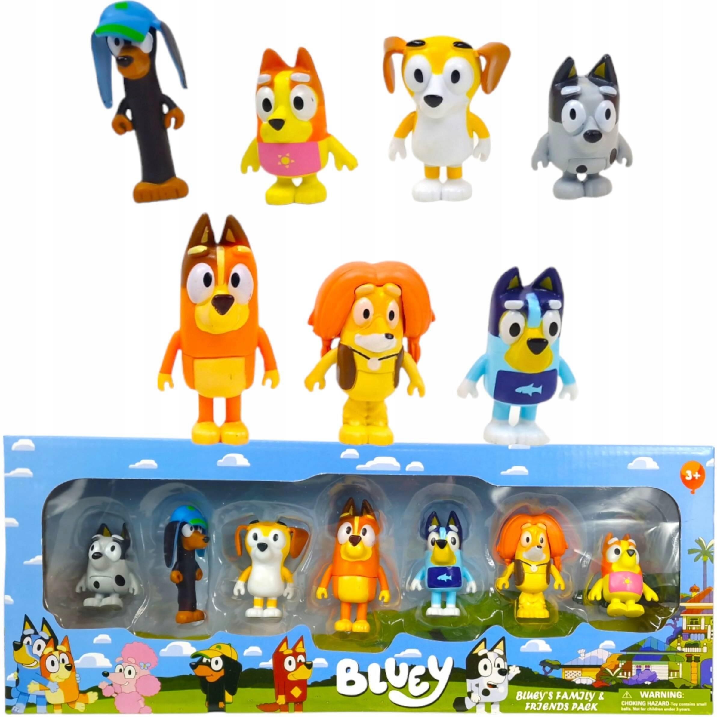 Toys Bluey Zestaw 7 Figurek Rodzinka Figurki Bingo Chili Bandit Mama ...