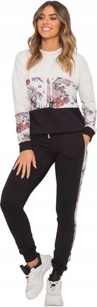 Komplet Dresowy Damski print spodnie bluza XL
