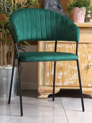 Aropos1 Eleganckie Krzesło Do Jadalni Male Zielony Welur Czarny Stelaż 19268
