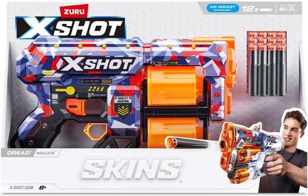Zuru X-Shot Wyrzutnia Skins Dread (12 Strzałek) Wzór Malice