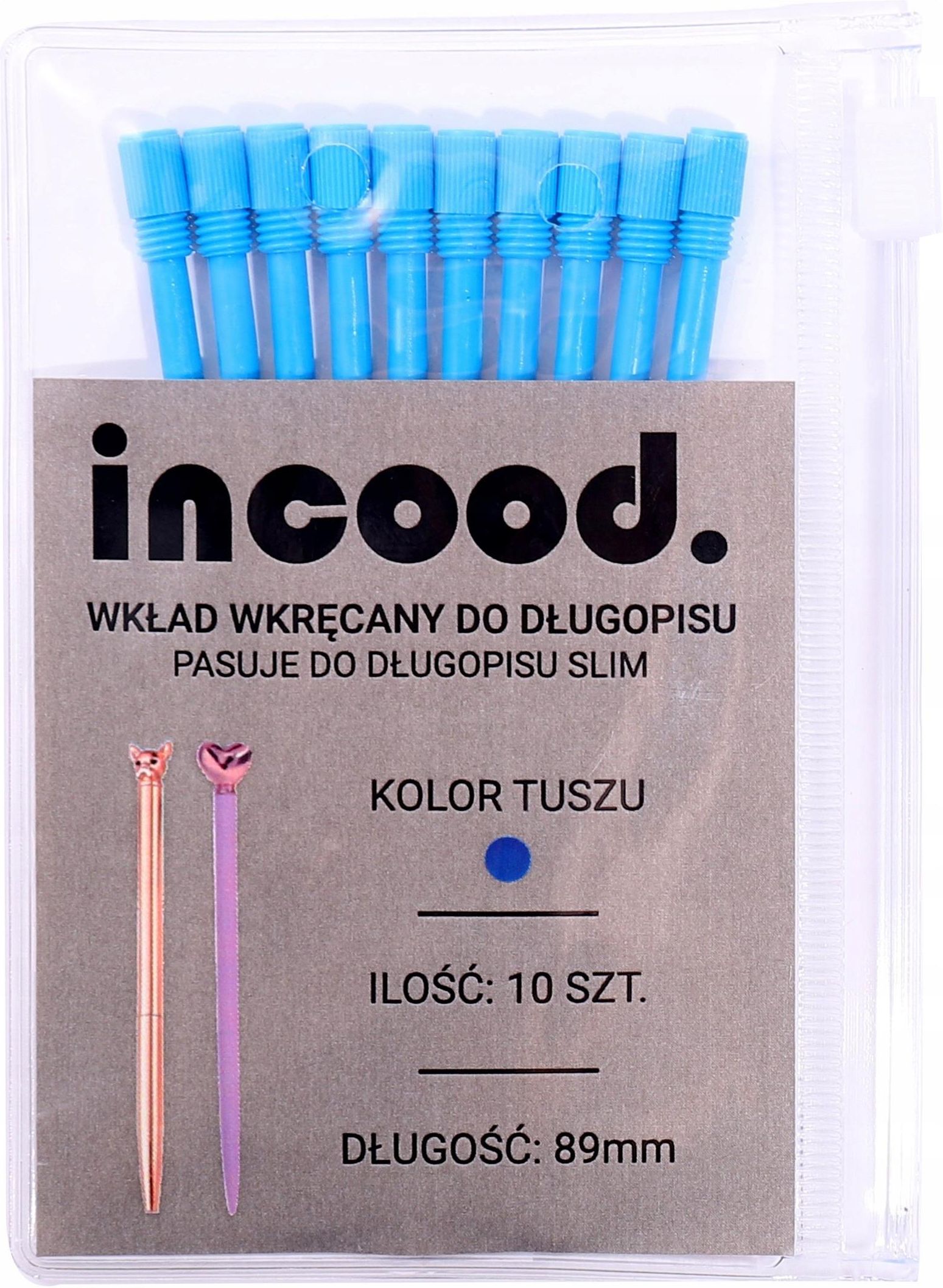Incood Wk ad Wkr cany Niebieski Do D ugopisu Metalowego Zestaw 10szt 