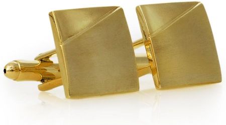 Adam Collection - Krawaty I Dodatki Złote kwadratowe spinki do mankietów - matowo-błyszczące A295