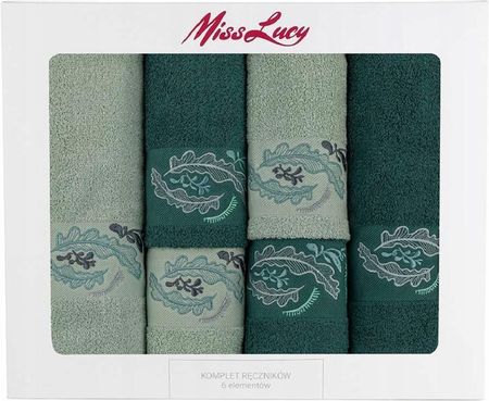 Komplet 6 ręczników Leaf Miss Lucy