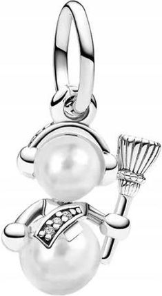 Simply Me Charms zawieszka świąteczny bałwanek bałwan zima perły prezent srebro 925