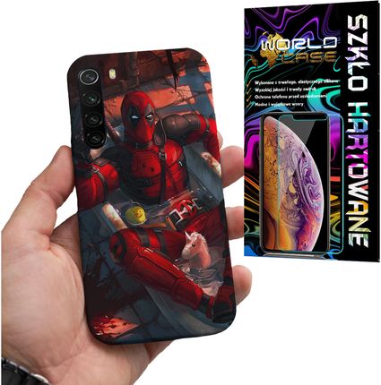 World Case Etui Do Xiaomi Note 8 Deadpool Marvel Filmowe Szkło Hartowane