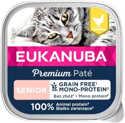 Eukanuba Grain Free Senior Kurczak mokra karma dla starszych kotów 16x85g