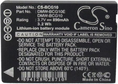 Cameron Sino Bateria Cs-Bcg10 Do Panasonic Dmw-Bcg10 Dmc-3D1 Zs1 Zx1 Zs25 Tz19 Tz18 Tz7