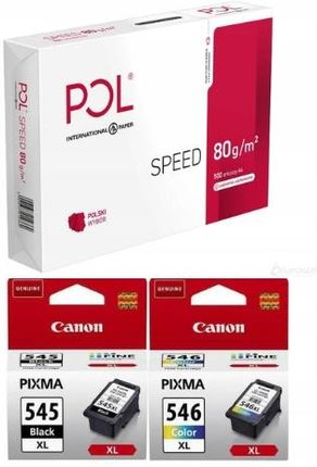 Canon Zestaw tusze 545XL/546XL+Papier ksero Polspe (8286B001+8288B001+IP1000)