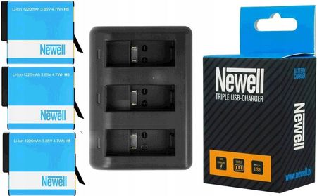 Newell Ładowarka 3-Gn. 3X Bateria Do Gopro Hero 6 7 5