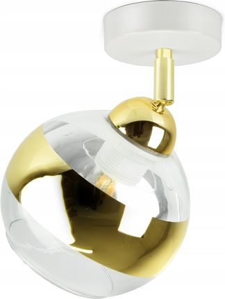 Lampa Sufitowa Żyrandol Biała Złota Glass EG1 Led