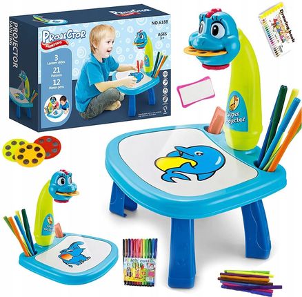 Bobo-San Projektor Do Rysowania Rzutnik Stolik Dla Dzieci Slajdy Nauka Malowania Niebieski