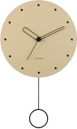 Karlsson Wall Clock Studs Pendulum Wood Sand Brown (Ka5893Sb)