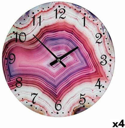 Gift Decor Zegar Ścienny Marmur Różowy Szkło 30X4Cm 4Szt. (S3625333)