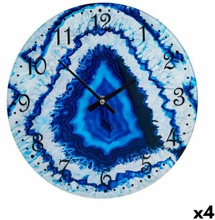 Gift Decor Zegar Ścienny Marmur Niebieski Szkło 30X4Cm 4Szt. (S3625334)