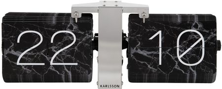 Karlsson Flip Clock No Case Marble Black Chrome Stand (Ka5956Bk)